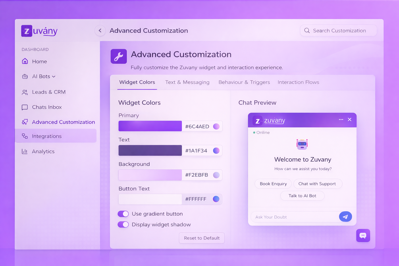Advanced Customization preview